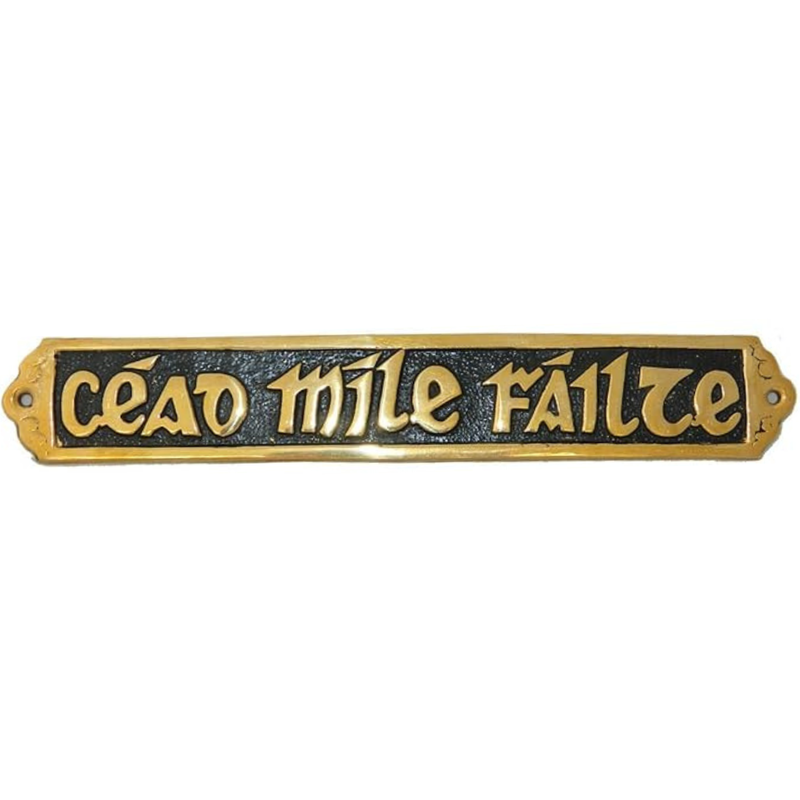 Cead Mile Failte Brass Wall Plaque